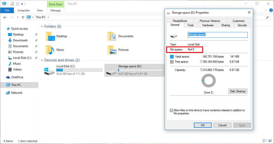 Windows 10 File System Format